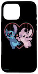 Coque pour iPhone 16 Pro Max Disney Lilo et Stitch Angel Heart Kisses