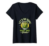 Womens Let's Do Some Pickle Juice Shots Cucumber Vegan Fitness V-Neck T-Shirt