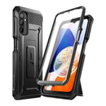 Black Case for Samsung Galaxy A14 5G Shockproof Kickstand Belt Clip, Supcase