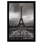 Americanflat Cadre Photo 30x45 cm en Noir - Bois D'ingénierie avec Verre Résistant aux Chocs et Matériel de Suspension - Formats Horizontaux et Verticaux pour Mur