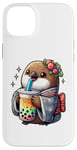 iPhone 14 Plus Kiwi Bird Drinking Bubble Tea Japanese Kimono Case