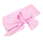 Newborn Swaddle Wrap Infant Cotton Bowknot Sash Blanket(Light Pink Plaid) Part