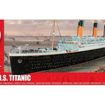 Airfix Ship Model Building Kits - RMS Titanic Miniature Craft Kit, 1/400 Scale Model Boat Kits for Adults to Build, Incl. Titanic Model Ship, Paint, Brushes & Poly Cement - Titanic Gifts for Men