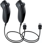 Nunchuck Contrôleurs Pour Nintendo Wii U,Lot De 2 Manettes Remplacement Pour Wii U Jeu Vidéo-Noir