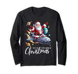 Santa’s Space Sleigh Xmas Out of This World Christmas Fun Long Sleeve T-Shirt