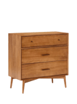 Pottery Barn Kids Mid Century 3 Drawer Wood Chest of Drawers, Acorn