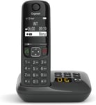 As690A-Telephone Dect Sans Fil Avec Repondeur-Grand Ecran A Haut Contraste-Excellente Qualite Audio-Profils Sonores Reglables-Fonction Mains Libres-Protection Des Appels,Noir