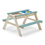 Plum 25078AB1081 Surfside Junior Sand and Water Kids Activity Play Table, Teal, L88 x W89 x H50cm