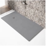 Receveur de douche 80x100cm extra plat madison en résine surface ardoisée béton - Gris