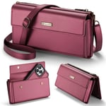 CASEME Me20 Crossbody Väska 4.0-7.6'' Läder - VinRöd