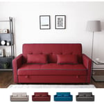 Banquette clic-clac 185 x 90 deux places en tissu avec coffre Zalto Couleur: Rouge