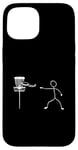 Coque pour iPhone 15 Disque Golf Player Sports Lover Funny Stickman Jeu de plein air