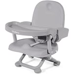 YOLEO Réhausseur Chaise Enfant Pliable, Chaise Haute Bébé Portable, Rehausseur Siège Bébé, Bébé Chaise repas en Hauteur Réglable, Plateau Amovible, 6 mois à 3 ans, Gris