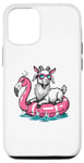 iPhone 15 Pro Funny Goat On Flamingo Floatie Summer Vibe Pool Party Case