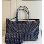 Dogtooth Bag Stor Kapacitet Tote Bag Mamma Väska Handväska Present Kvinnor Marinblå-Xin Navy blue S size