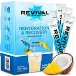 Revival Rapid Rehydration, Electrolytes Powder - High Strength Vitamin C, B1, B3, B5, B12 Supplement Sachet Drink, Effervescent Electrolyte Hydration Tablets - 30 Pack Pina Colada