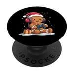 Chapeau de Père Noël en pain d'épice pour homme et garçon PopSockets PopGrip Adhésif