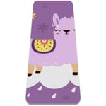 nakw88 Cute Purple Llama Alpaca On The Cloud Non Slip Yoga Mat Thick Exercise Mats Fitness Mat for Yoga, Pilates & Floor Workouts (72x24in x 6mm) for women girls