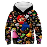 Super Mario & Sonic Kids Luvtröjor Print Hoodie Sweatshirts Pullover Toppar för pojkar och flickor Fest och födelsedagspresenter F 8-9 år