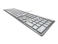 CHERRY KC 6000 SLIM - Tangentbord - USB - belgisk - tangentbrytare: CHERRY SX - silver