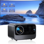 Videoprojecteur 4K,Projecteur Video Full HD 1080p,Videoprojecteur Focus Électrique,Correction Trapèze Android WiFi 6 BT5.2. Retroprojecteur Rotation à 360°,Compatible USB/HDMI,Noir