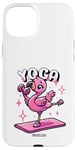 Coque pour iPhone 15 Plus Yoga Drôle Flamingo Mignon Fitness Entraînement Femmes Gym