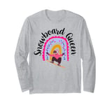 Snowboard Queen Boho Rainbow Snowboarding Girl Winter Sports Long Sleeve T-Shirt