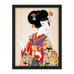 Wee Blue Coo Chikanobu True Beauty Kimono Japan Artwork Framed Wall Art Print 18X24 Inch