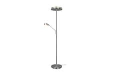 Trio Lighting Franklin LED golvlampa uplight borstad stål - Golvlampa Silver