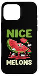 Coque pour iPhone 16 Pro Max Joli jeu de mots à la pastèque I Nice Melons