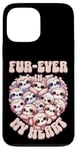 Coque pour iPhone 13 Pro Max Fur-ever in My Heart Kawaii Paresseux Cœur