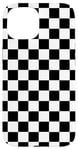 iPhone 15 Black White Checkerboard Cool Gingham Checkered Lover Gift Case