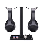 Neetto HS908 Double Support Casque pour Bureau, Stand et Rangement pour Casques Micro Sennheiser, Sony, Audio-Technica, Bose, Beats, Akg, Casques Gaming