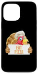 Coque pour iPhone 13 Pro Max Un cuisinier drôle de Thanksgiving à la dinde mange une pizza