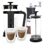 Bialetti Smart Kaffepress 1 L Inkl. Kaffekvarn, Mjölkskummare & Glas