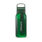 LifeStraw Go Series — BPA-Free Water Filter Bottle for Travel and Everyday Use Removes Bacteria, Parasites and Microplastics, Improves Taste, 1L Terrace Green