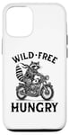 Coque pour iPhone 13 Wild Free Hungry Moto Rider Biker Raton laveur