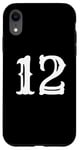 iPhone XR Number 12 in white large bold American west style font Case