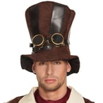 Brun Steampunk Hatt med Goggles