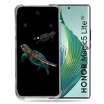 Cokitec Coque Renforcée pour Honor Magic 5 Lite Animal Tortue Noire Multicolore