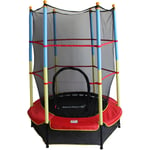 MaxxToys Trampoline Enfant pour Intérieur et Extérieur - ø 140cm - avec Filet de Protection - Max 50 kg - red