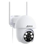 ANRAN 5MP Security Camera Outdoor with Auto Tracking, CCTV Camera Systems with 360° View, Home Security WiFi Camera, Sound-Lights Alarm, Color Night Vision, 2-Way Audio, Motion Detection, P3 Max