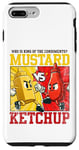 Coque pour iPhone 7 Plus/8 Plus Graphique de combat moutarde contre ketchup King of the Condiments