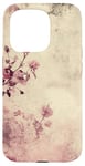 Coque pour iPhone 15 Pro Rose grunge douce subtile florale vintage