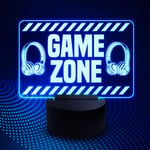 Gaming Room Neon LED Light Up Plaque GAME ZONE Sign Gamer Gifts For Son Brother