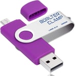 Clé Usb 32 Go, 2 En 1 Otg Usb Mémoire Stick, Pivotant U Disque Avec Port Micro-Usb Pour Smartphone Android, Tablette Et Ordinateur Stockage Externe (Violet)