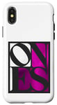 Coque pour iPhone X/XS Rose One Of Them Ones Couleur rose Graphique blanc