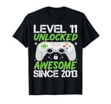 Level 11 Unlocked Awesome Since 2013 11th Birthday Gaming T-Shirt