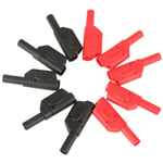 DEWIN 10 pièces connecteurs de fiche Banane 4mm Rouge/Noir connecteur de Prise Banane empilable entièrement isolé de sécurité