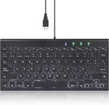 Periboard-429 Mini Clavier Rétroéclairé, Design Fin Et Léger, Touches Multimédias Pour Pc, Ordinateur Portable, Noir, Configuration